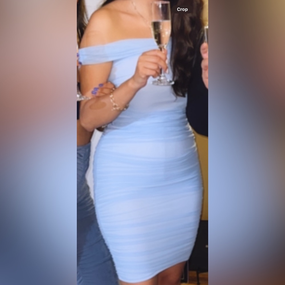 Fashion Nova Blue Sleeveless Bodycon Dress